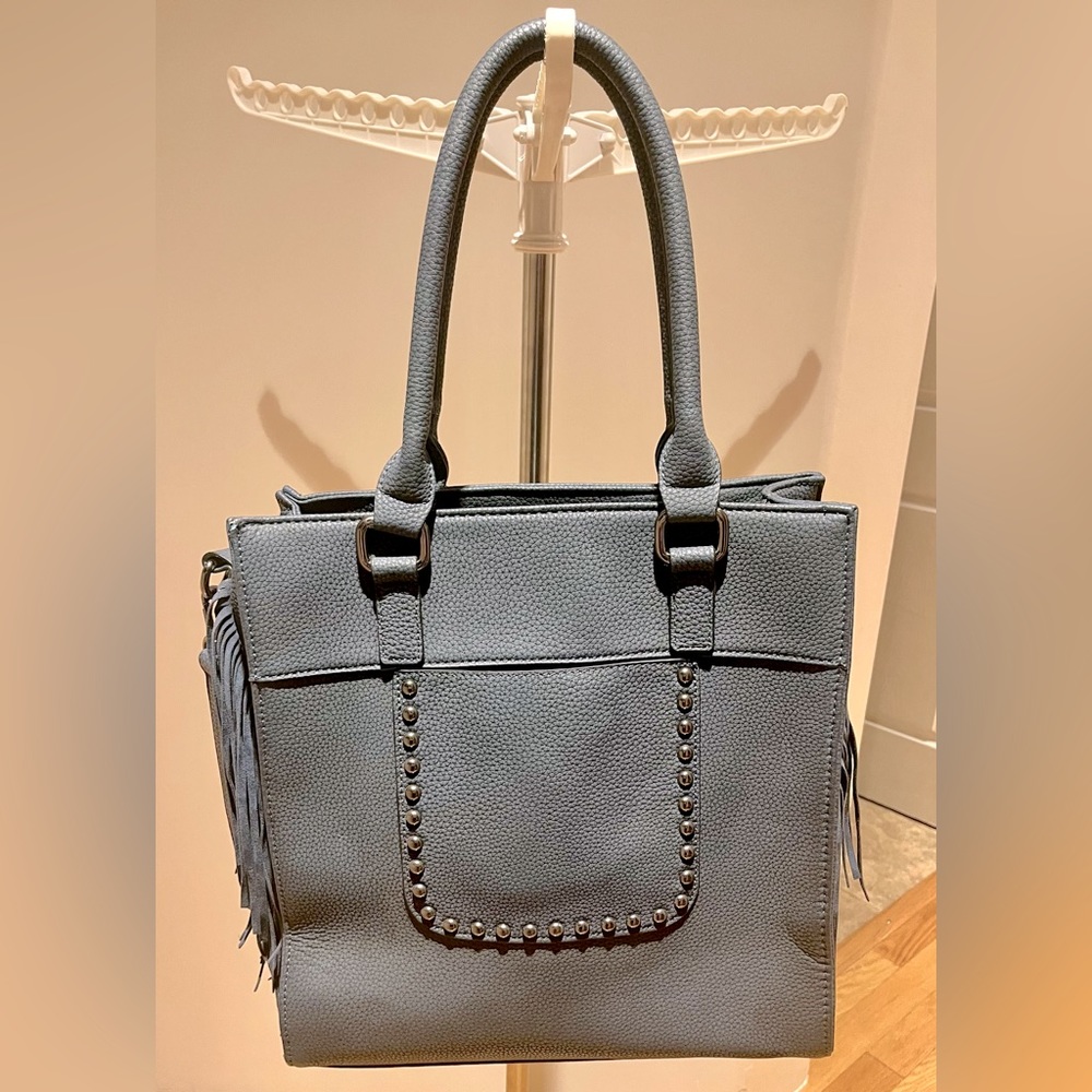 Navy Blue Studded Black River Purse